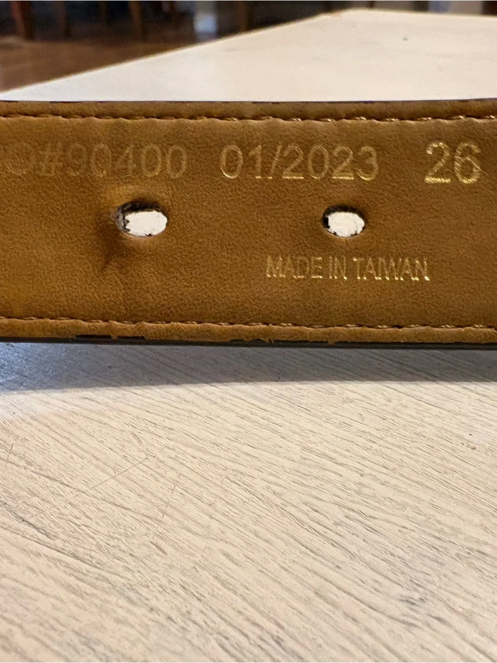 Brown Leather Belt with Ornate Silver Buckle
